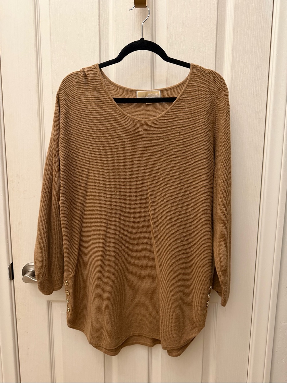Michael Kors Camel Scoop Neck Knit Sweater